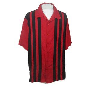 Fuse vintage Men Panel Shirt XLT pit to pit 28 red black bowling rockabilly camp